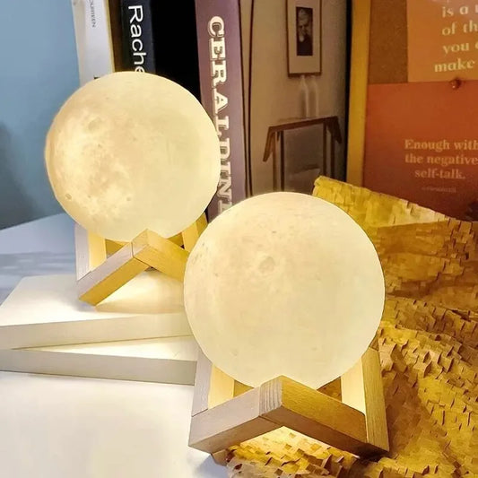 Candeeiro Decorativo DIY Planeta 8 cm — Efeito Lua e Galáxia, Ideal para Relaxamento e Sono.